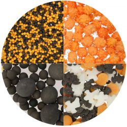 Wilton Mélange de Sprinkles Halloween 4-Cell – Nonpareilles, Perles & Figures Effrayantes