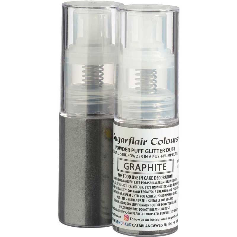 Pompe Push poudre à paillettes en Spray Argent clair Sugarflair Pompe Push poudre à paillettes en Spray Argent clair Sugarflair