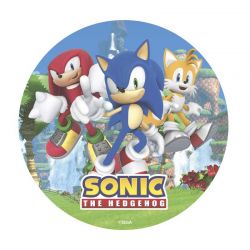 Disque azyme Sonic 20 cm – Décor comestible pour gâteau d’anniversaire