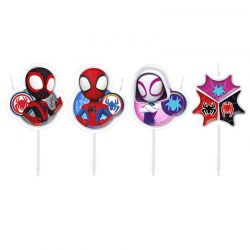 Bougies Anniversaire Spidey – Set de 4 Marvel