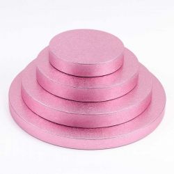Plateau Cake Drum Rond 12 mm Rose Bébé FunCakes (Ø 20/25/30/35 cm) – Réutilisable & Ultra-rigide