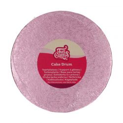 Plateau Cake Drum Rond 12 mm Rose Bébé FunCakes (Ø 20 cm) – Réutilisable & Ultra-rigide