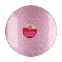 Plateau Cake Drum Rond 12 mm Rose Bébé FunCakes (Ø 35 cm) – Réutilisable & Ultra-rigide