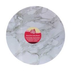 FunCakes Masonite Cake Board Rond – Gris marbré – Ø 25/30/35 cm – 5 mm, réutilisable