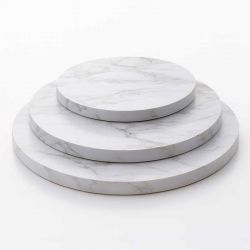 FunCakes Masonite Cake Board Rond – Gris marbré – Ø 25/30/35 cm – 5 mm, réutilisable