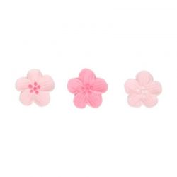 FunCakes Décorations en Sucre – Flower Mix Pink (Set de 24 fleurs 2,4 cm)