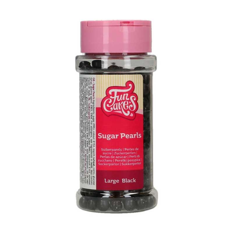 FunCakes Perles de Sucre Grand Noir – Pot 80 g