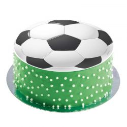 Disque en azyme déco gâteaux ballon de foot 20 cm
