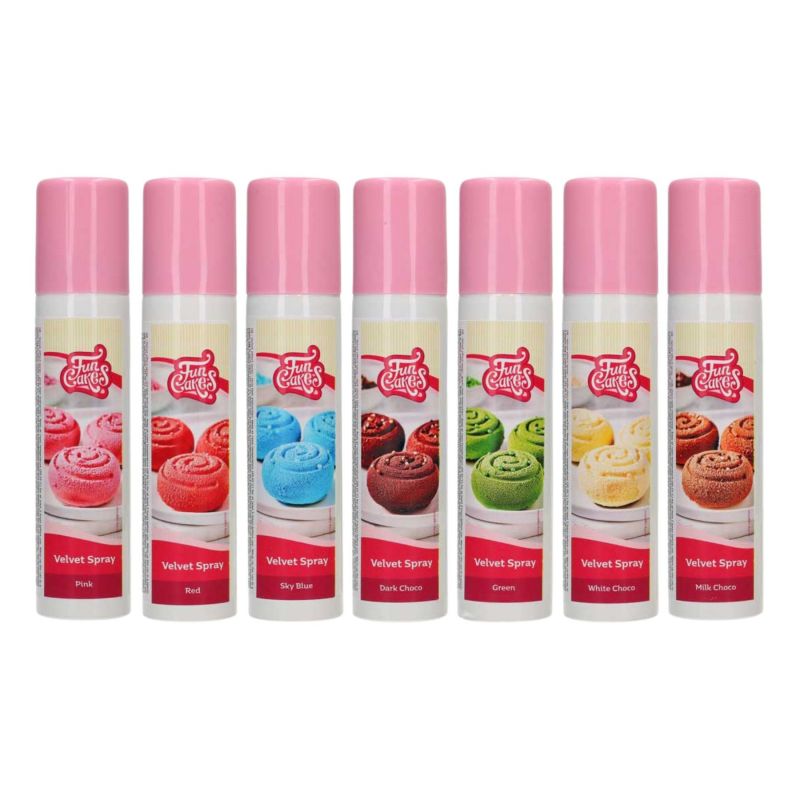Bombe spray velours 100 ml FunCakes couleur aux choix
