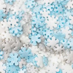 Décorations à Saupoudrer PME – Flocons de Neige Bleu, Argent & Blanc (25 g)