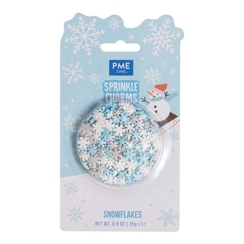 Décorations à Saupoudrer PME – Flocons de Neige Bleu, Argent & Blanc (25 g)