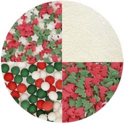 Wilton Mélange de Sprinkles 4-Cell Noël Traditionnel 100 g
