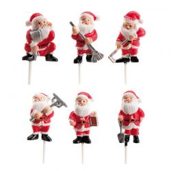 Mini Sujets Père Noël 4 cm – Assortiment Surprise (6 modèles) – Lot de 3 pièces