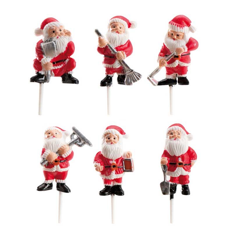 Mini Sujets Père Noël 4 cm – Assortiment Surprise (6 modèles) – Lot de 3 pièces