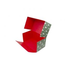 Boîte à Bûche Noël Collection Sapin – Intérieur Rouge – Tailles au choix (25 à 40 cm)