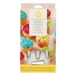 Wilton – Set Décoration Cupcakes 12 pièces | Douilles + Poches pour Glaçage Parfait