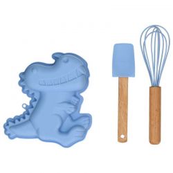 Wilton – Kit de Pâtisserie Enfant Moule Silicone Dinosaure Set/3 – Gâteau Ludique & Créatif