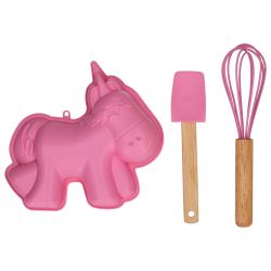Wilton – Kit de Pâtisserie Enfant Moule en Silicone Licorne Set/3 | Créativité, Fun & Gâteaux Magiques