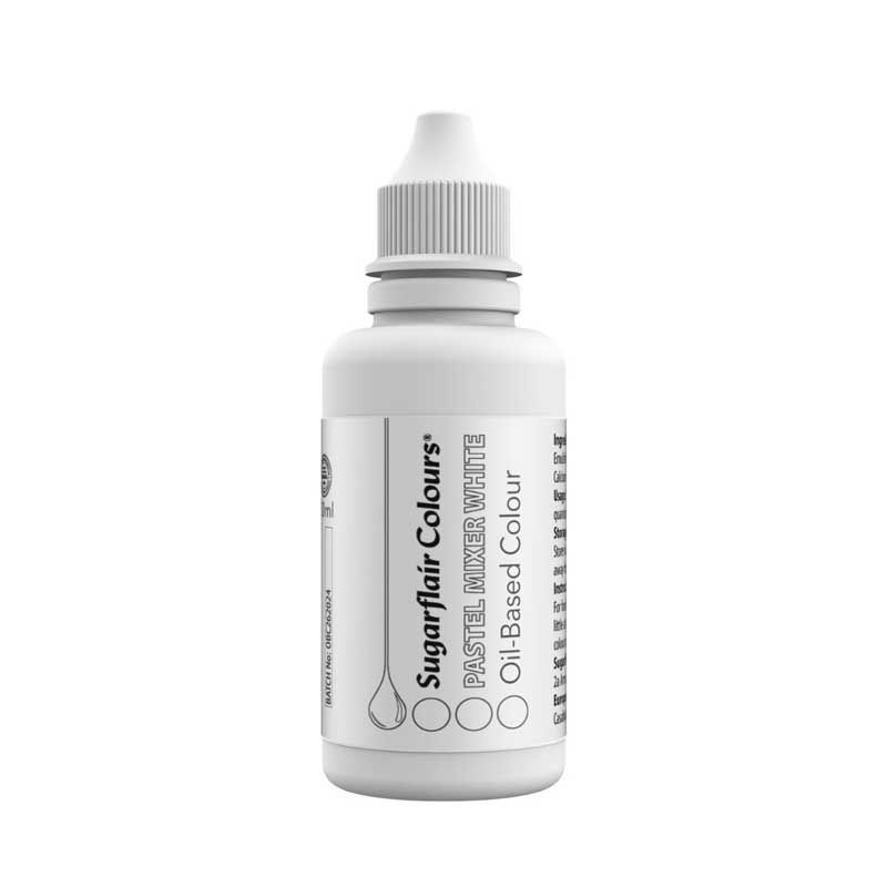 Sugarflair Mélangeur Pastel Blanc 30 ml – Colorant Alimentaire Liposoluble Spécial Crèmes & Chocolat