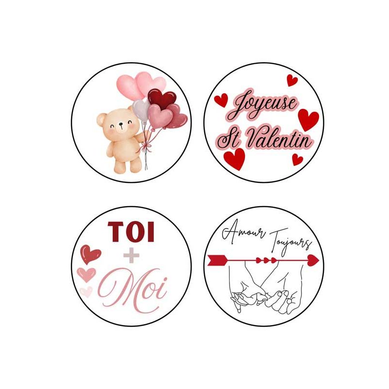 Disques Bento Cake spécial Saint-Valentin – Impression alimentaire comestible