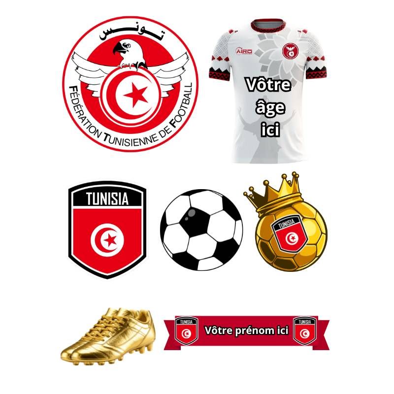 Kit Topper Alimentaire à Gâteau Personnalisé – Thème Football (Clubs & Sélections)