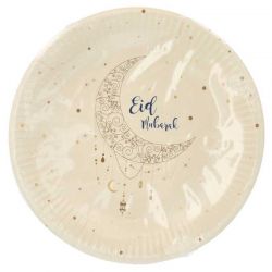 Assiettes en Papier Eid Mubarak Folat – 23 cm (Lot de 8) | Vaisselle Jetable Festive