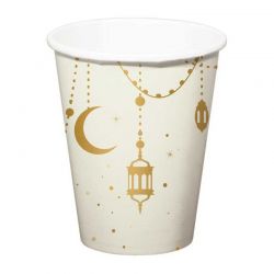 Gobelets en Papier Eid Mubarak 250 ml (Folat) – Lot de 8, Papier FSC