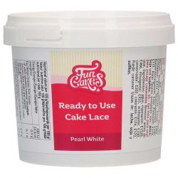 FunCakes Cake Lace Ready to Use Blanc Perle 200 g – Dentelle alimentaire prête à l’emploi, finition nacrée