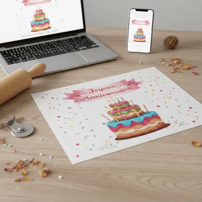 Impression alimentaire sur feuille en pâte à Sucre