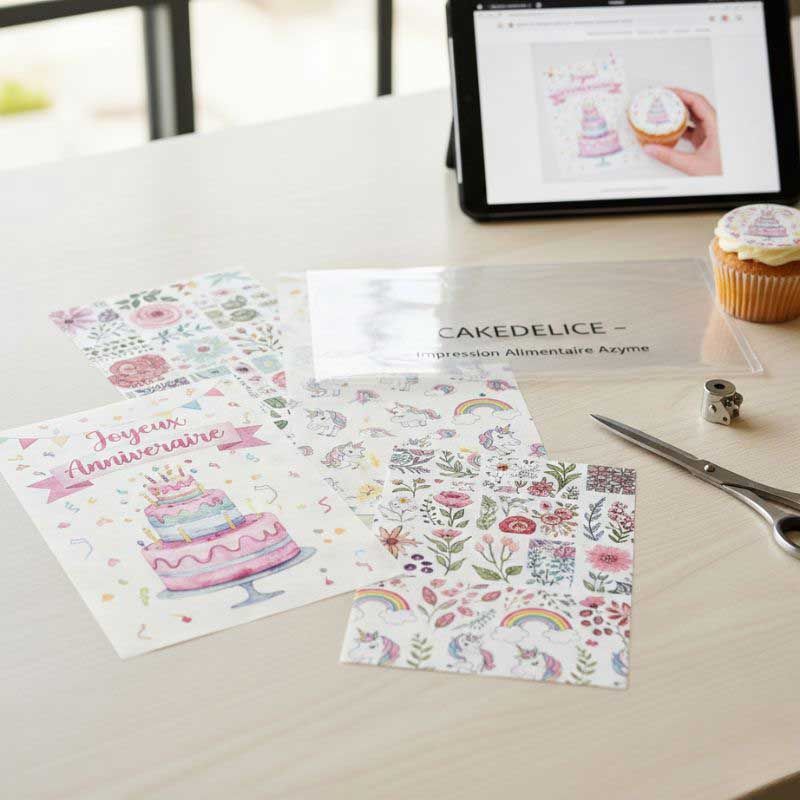 Impression alimentaire sur feuille en Azyme