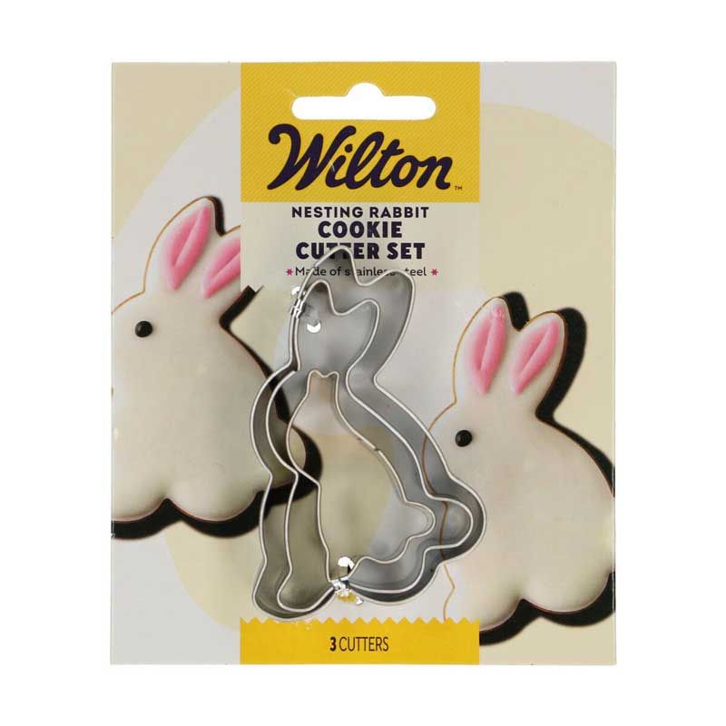 Wilton Emporte-pièce Nesting Lapin Set/3 – 3 tailles en inox pour biscuits, fondant & pâte d’amande