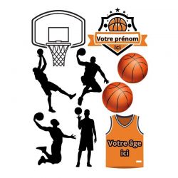 Kit Topper Alimentaire à Gâteau Personnalisé – Thème Basket-ball