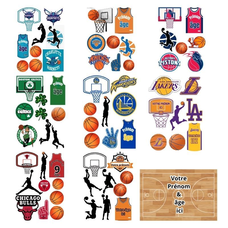 Kit Topper Alimentaire à Gâteau Personnalisé – Thème Basket-ball