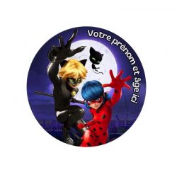 Kit Topper ou Disque à Gâteau Personnalisé Miraculous – Impression Alimentaire sur Feuille de Sucre ou Azyme pour Décoration de 