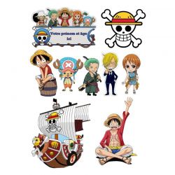 Disque à Gâteau ou Kit Topper Personnalisé One Piece – Impression Alimentaire Manga pour Décoration de Gâteau Anniversaire