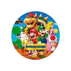 Disque à Gâteau ou Topper Personnalisé Mario Bros, Luigi, Peach, Bowser – Impression Alimentaire Personnalisée