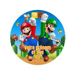 Disque à Gâteau ou Topper Personnalisé Mario Bros, Luigi, Peach, Bowser – Impression Alimentaire Personnalisée