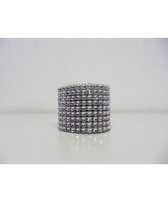 Bande de strass argent 4,5 cm de haut Bande de strass argent 4,5 cm de haut