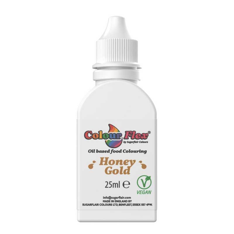 Sugarflair Colourflex Oil 25 ml - Colorant Alimentaire Liposoluble Ultra Concentré Miel doré