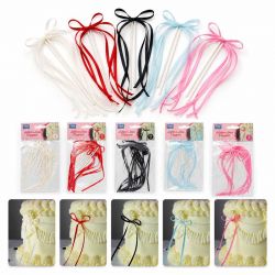 Toppers Nœuds Satinés PME pour Gâteau – Lot de 8