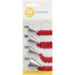 Set de 4 douilles à volants Wilton n°86, 100, 102 et 125