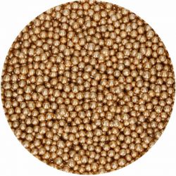 FunCakes Sugar Pearls Medium Vintage Gold 80 g – Perles de sucre dorées comestibles pour une décoration élégante