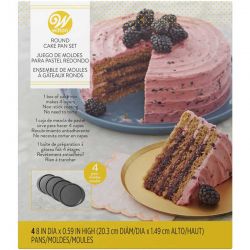Wilton Easy Layers Cake Pan 20 cm – Set de 4 moules à gâteaux multicouches antiadhésifs