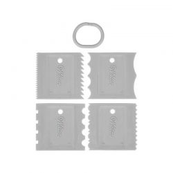 Lot de 4 peignes lisseurs à glaçage – Effets texturés pour Cake Design et pâtisserie