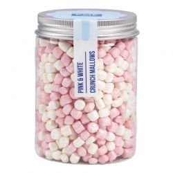 Crunch Mallows Rose et Blanc – Mini Guimauves Croustillantes pour Décoration de Gâteaux et Cupcakes