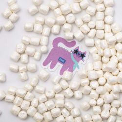 Crunch Mallows Blanc Nacré – Mini Guimauves Croustillantes pour Décoration de Gâteaux, Cupcakes et Pâtisseries