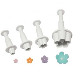 Emporte-pièces à piston Fleur de Cerisier Blossom – Lot de 4 découpoirs floraux pour pâte à sucre