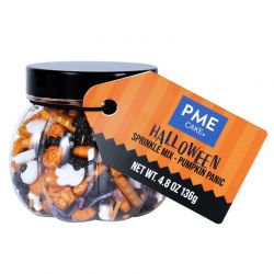 Halloween Sprinkles PME – Panique à la Citrouille 136 g | Décorations en sucre Halloween pour cupcakes, biscuits et gâteaux