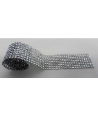 Bande de strass argent 4,5 cm de haut 