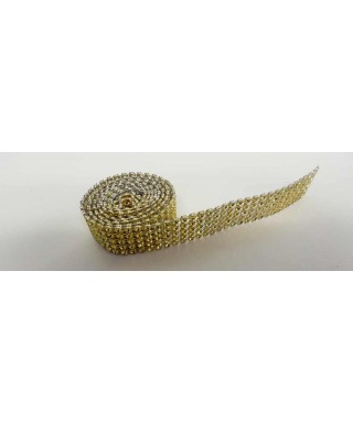 Bande de strass or 2,5 cm de haut 